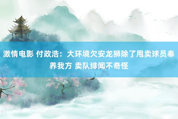 激情电影 付政浩：大环境欠安龙狮除了甩卖球员奉养我方 卖队绯闻不奇怪