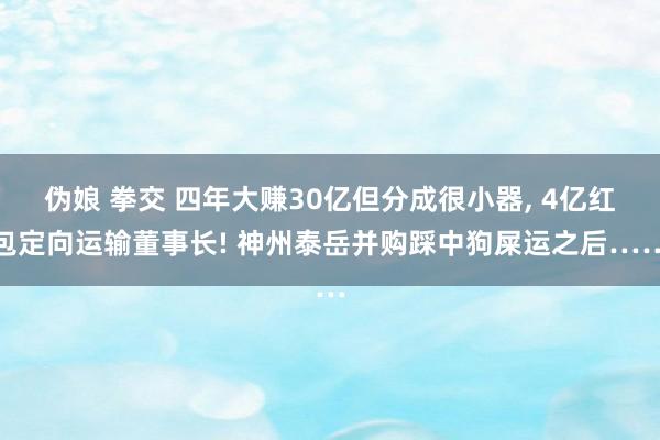 伪娘 拳交 四年大赚30亿但分成很小器， 4亿红包定向运输董事长! 神州泰岳并购踩中狗屎运之后……