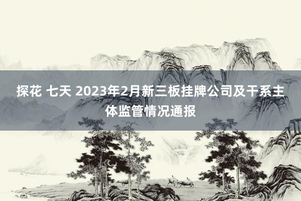 探花 七天 2023年2月新三板挂牌公司及干系主体监管情况通报