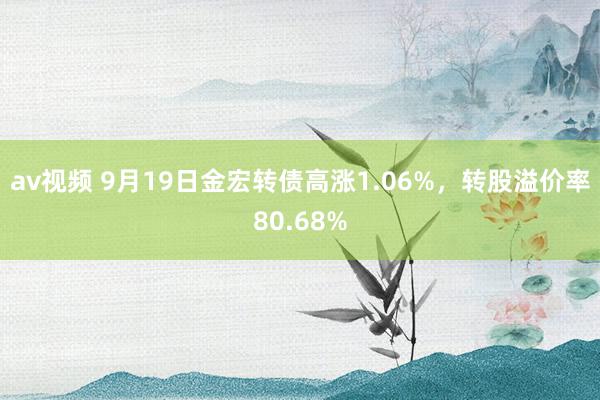 av视频 9月19日金宏转债高涨1.06%，转股溢价率80.68%