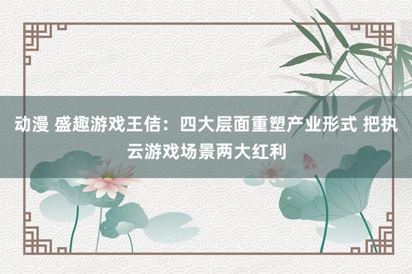 动漫 盛趣游戏王佶：四大层面重塑产业形式 把执云游戏场景两大红利