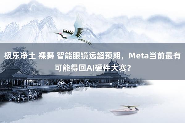 极乐净土 裸舞 智能眼镜远超预期，Meta当前最有可能得回AI硬件大赛？