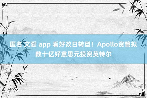 匿名 文爱 app 看好改日转型！Apollo资管拟数十亿好意思元投资英特尔