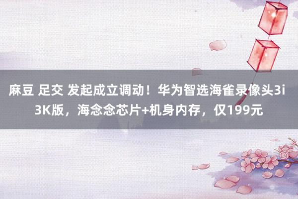 麻豆 足交 发起成立调动！华为智选海雀录像头3i 3K版，海念念芯片+机身内存，仅199元