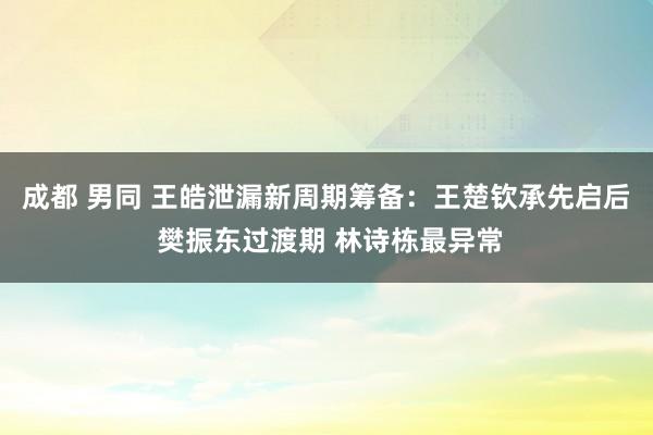 成都 男同 王皓泄漏新周期筹备：王楚钦承先启后 樊振东过渡期 林诗栋最异常