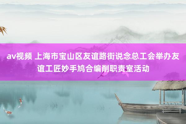 av视频 上海市宝山区友谊路街说念总工会举办友谊工匠妙手鸠合编削职责室活动