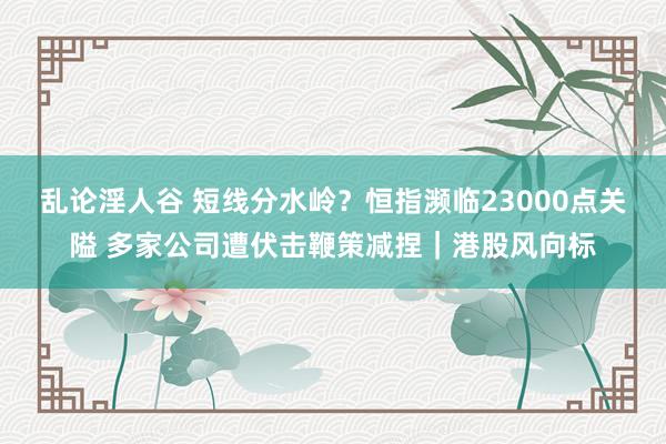 乱论淫人谷 短线分水岭？恒指濒临23000点关隘 多家公司遭伏击鞭策减捏｜港股风向标