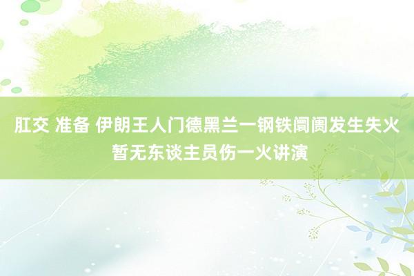 肛交 准备 伊朗王人门德黑兰一钢铁阛阓发生失火 暂无东谈主员伤一火讲演