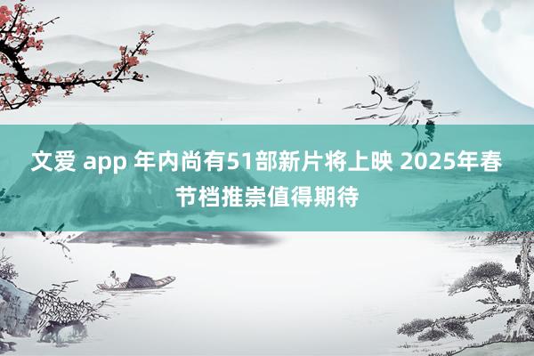 文爱 app 年内尚有51部新片将上映 2025年春节档推崇值得期待