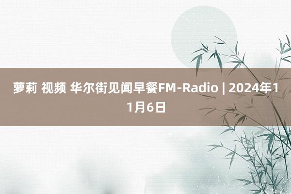 萝莉 视频 华尔街见闻早餐FM-Radio | 2024年11月6日