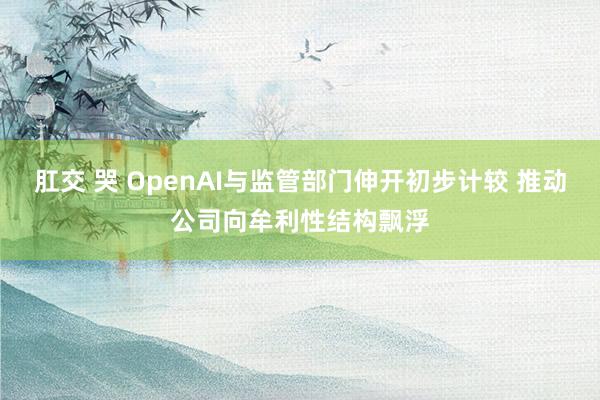 肛交 哭 OpenAI与监管部门伸开初步计较 推动公司向牟利性结构飘浮