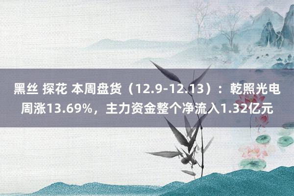 黑丝 探花 本周盘货（12.9-12.13）：乾照光电周涨13.69%，主力资金整个净流入1.32亿元