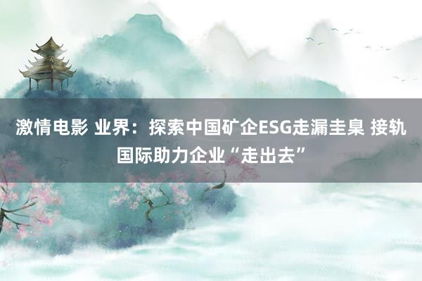 激情电影 业界：探索中国矿企ESG走漏圭臬 接轨国际助力企业“走出去”