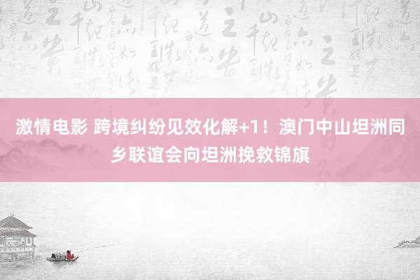 激情电影 跨境纠纷见效化解+1！澳门中山坦洲同乡联谊会向坦洲挽救锦旗