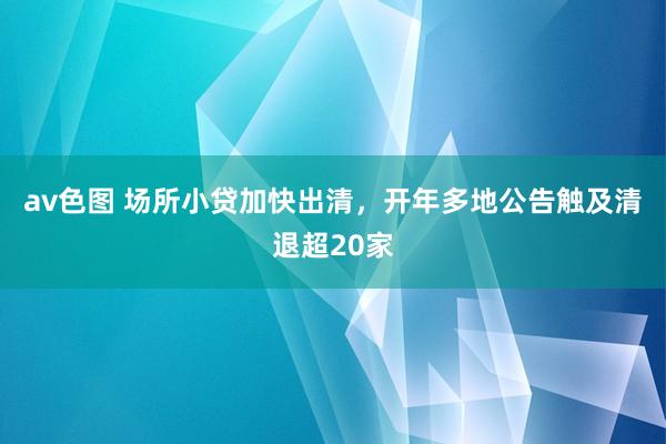 av色图 场所小贷加快出清，开年多地公告触及清退超20家